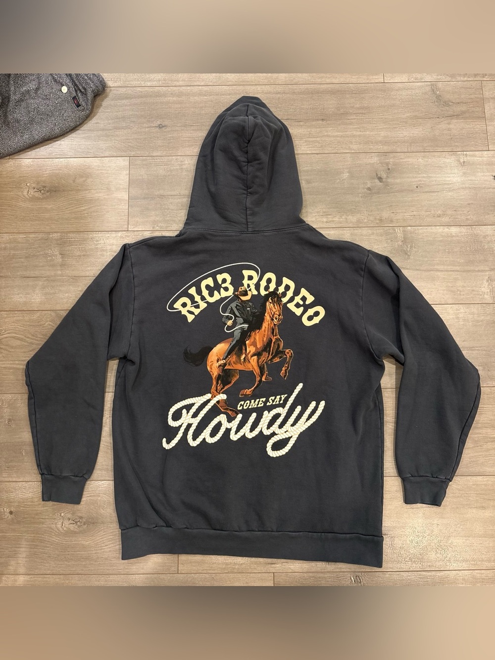 RIC3 Pullover Hoodie Cowboy Western Graphic Grey Men’s XXL